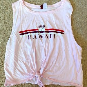 H&M Divided tie front Hawaii cropped tank